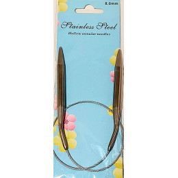 Спицы для вязания круговые металлические на тросике. Длина: 40 см. Диаметр: 8.0 мм