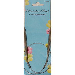 Спицы для вязания круговые металлические на тросике. Длина: 40 см. Диаметр: 5.5 мм