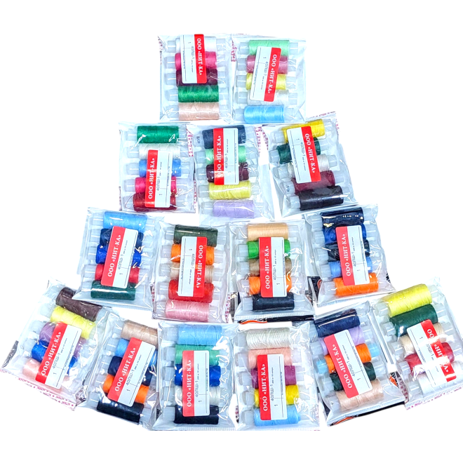 Набор ниток 100 ЭКСТРА Ассорти в упаковке 5 штук по 200 метров Набор ниток 100 ЭКСТРА Ассорти в упаковке 5 штук по 200 метров