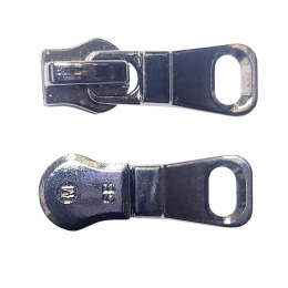 Бегунок для металлической молнии №5 блэк- никель декор.