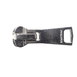 Бегунок для тракторной молнии №5 никель с широким пуллером