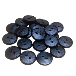Пуговицы 2 прокола полиэфирные (17мм) черный в упаковке: 100шт