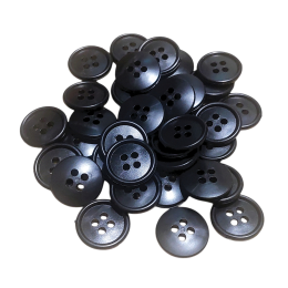 Пуговицы 4 прокола полиэфирные (17мм) черный в упаковке: 100шт