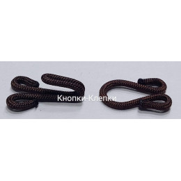 Крючок обтянутый тканью коричневый (20*14мм/уп 20шт)