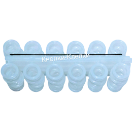 Кольцо шторное пластмассовое на пластине диам.12мм белое (уп 10 пластин по 12шт)