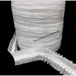 Тесьма шторная 25мм прозрачная органза равномерная (уп. 100м )