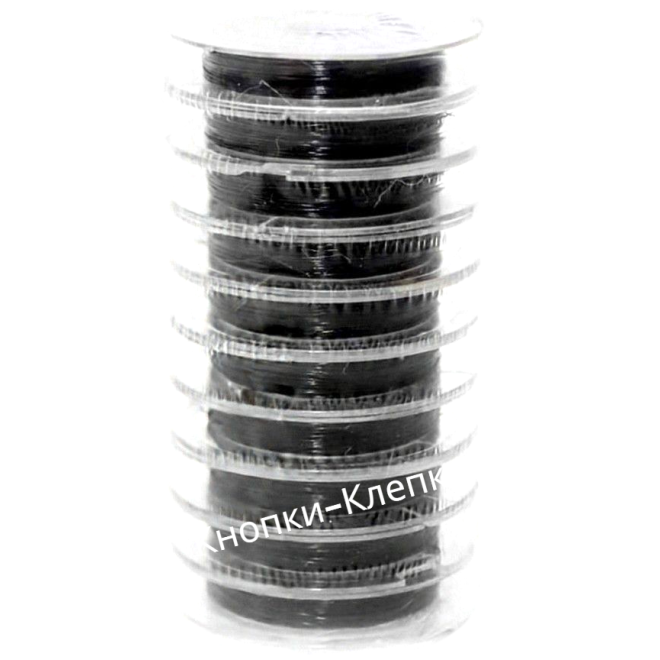 Нить эластичная для бисероплетения (уп. 10шт.) диам 0,6 мм (11 м) черный