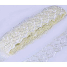 Кружево капрон, ширина 4 см (уп. 10 ярд.) цвет молочный