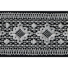 Кружево хлопок 125мм -рис.062 серый -рулон 12.5м.