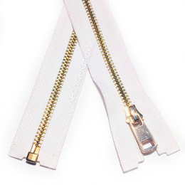 Молния металлическая "ТИТАН" шлифованный №5-1 замок "ЗОЛОТО"- 80см-101 белый