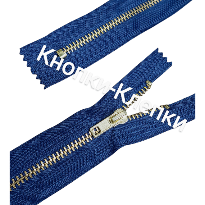 Молния ДЖИНСОВАЯ (автомат) Т-4 (12см)- №153 синий (латунь) /уп.5шт.