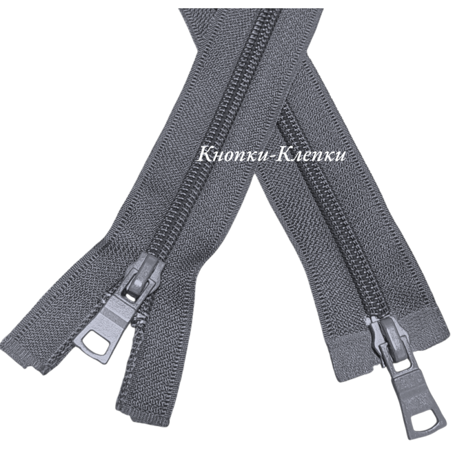 Молния спиральная "усиленная" №7 2 замка-75см-075 св.серый