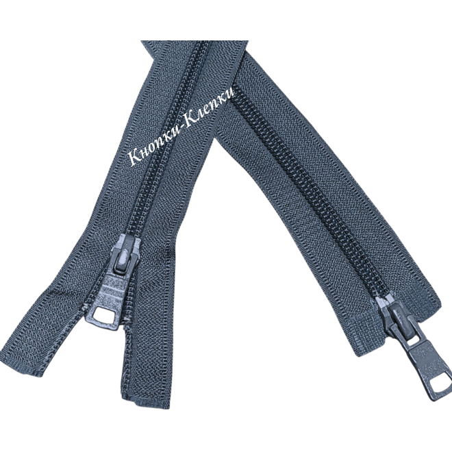 Молния спиральная "усиленная" №7 2 замка-75см-076 т.серый