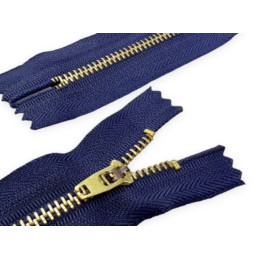 Молния ДЖИНСОВАЯ (полуавтомат) Т-4 (16см) №153 т.синий (латунь) уп.5шт.