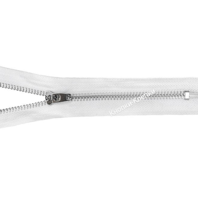 Молния ДЖИНСОВАЯ (полуавтомат) Т-5 (18см) №001 белый(никель) /уп.5шт.
