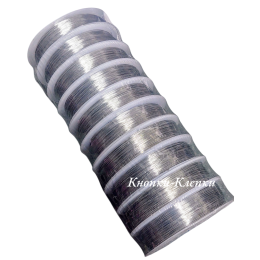 Проволока для бисероплетения , размер: 0,3 мм , в упаковке: 10 шт. по 50 м, цвет: серебро