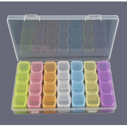 Органайзер с пеналами для бисера (28 ячеек) цветной